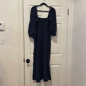 Free people maxi dress navy size medium